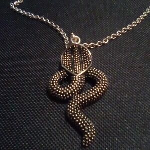 Silver Tone Snake Cobra Pendant Necklace Stainless‎ Steel 316L S Steal